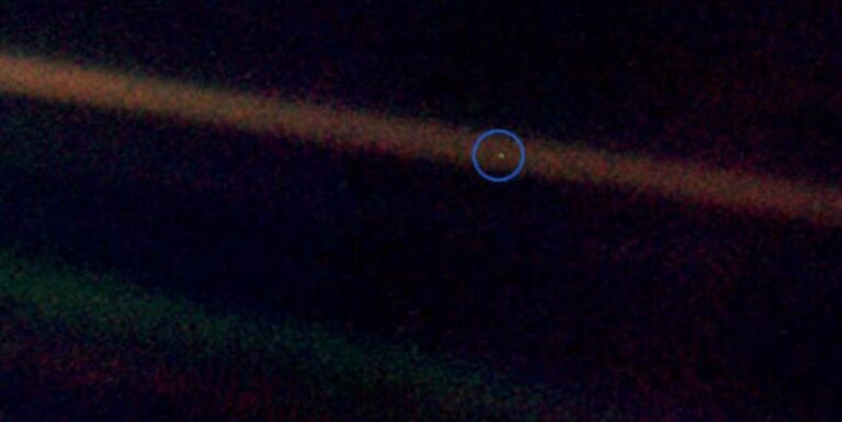 Pale Blue Dot – Image of planet Earth taken in 1990 by Voyager 1