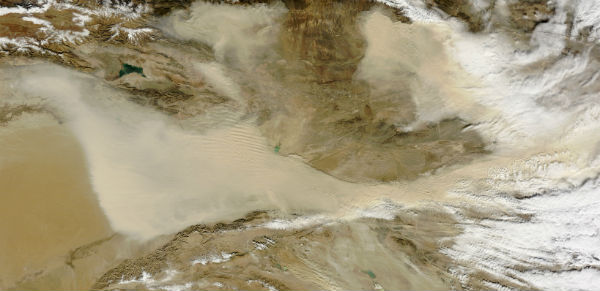 Dust storm over China’s Taklimakan Desert