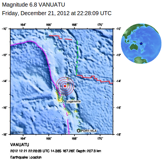 6.8 magnitude earthquake hits Vanuatu