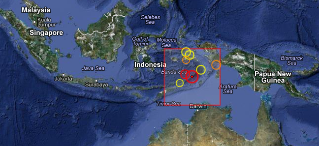 Magnitude 7.1 earthquake struck Banda Sea, Indonesia