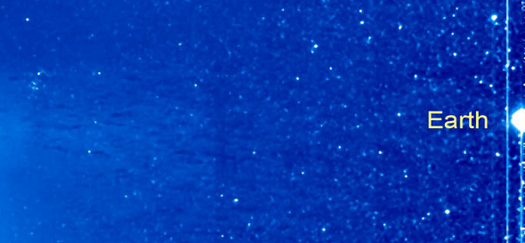 Planet Earth now visible in STEREO Behind’s Inner Heliospheric Imager