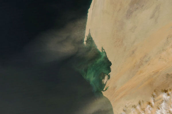Saharan dust blows off the coast of Mauritania