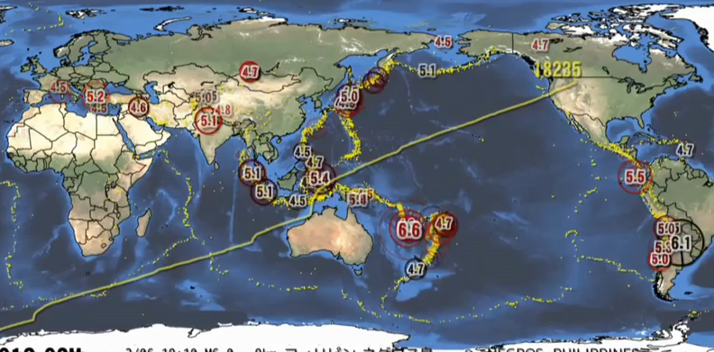 World earthquakes 2010 – 2012 visualization map