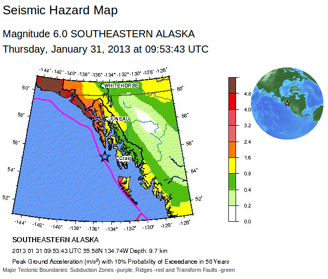 Magnitude 6.0 SOUTHEASTERN ALASKA 