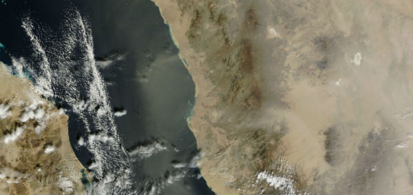 Dust over Saudi Arabia and Red Sea