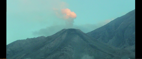 Explosions and ash columns at Santiaguito volcano in Guatemala