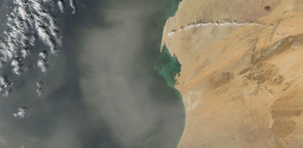 Dust from West Africa over the Atlantic Ocean