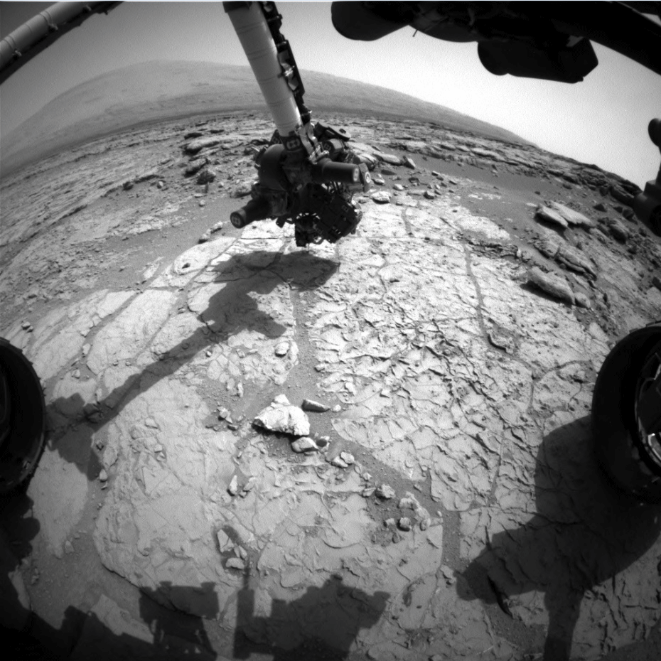 An animated set of three images from NASA's Curiosity rover shows the rover's drill in action on Feb. 8, 2013, or Sol 182, Curiosity's 182nd Martian day of operations. This was the first use of the drill for rock sample collection. Credits: NASA/JPL-Caltech 