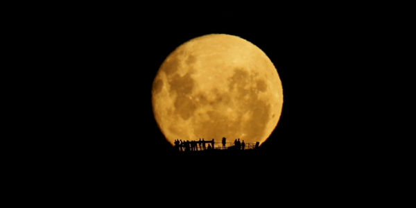 “Full Moon Silhouettes” – Moon rising over the Mount Victoria Lookout in Wellington, New Zealand