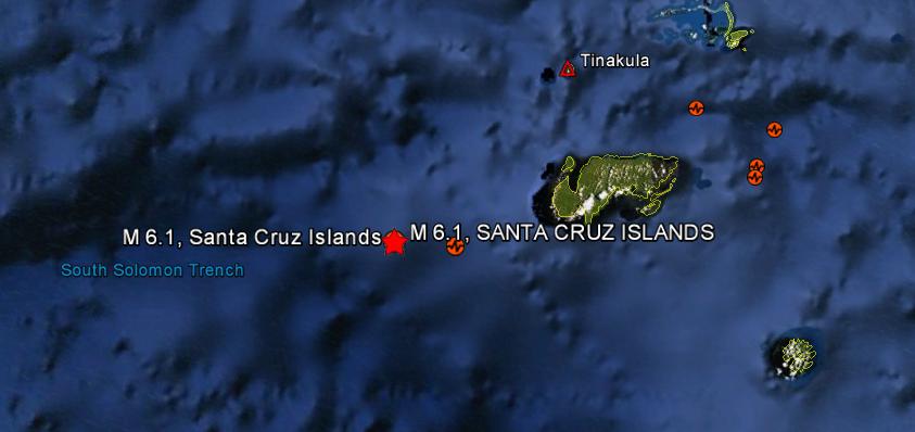 Strong M 6.1 earthquake struck Santa Cruz Islands