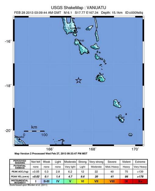 Shallow M 6.1 earthquake struck Vanuatu