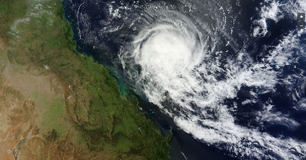 Tropical Cyclone Tim spinning in NW Coral Sea