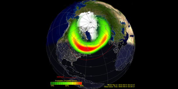 Geomagnetic storm in progress, subsiding solar radiation storm (May 24, 2013)