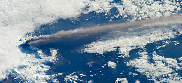 Eruption of Pavlof volcano seen from space on May 18, 2013