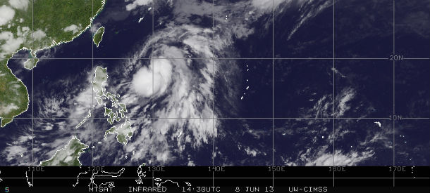Tropical Depression Yagi formed east of Philippines