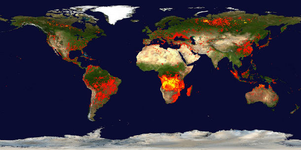 10-day Global Fire Map: July 20 – 29, 2013