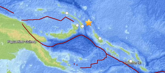 Very strong earthquake M 7.2 followed by strong M 6.6 struck Papua New Guinea