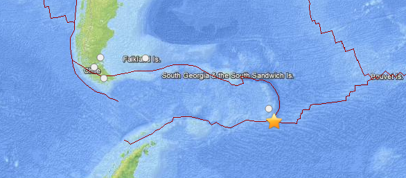 Very strong M 7.3 earthquake struck South Sandwich Islands region