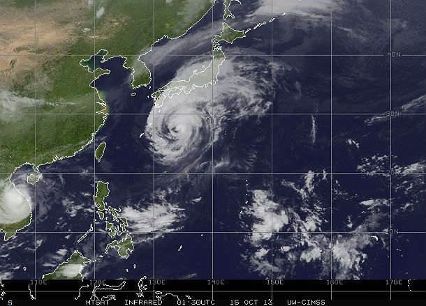 Typhoon Wipha strengthened – approaching Honshu and greater Tokyo area