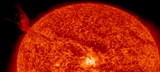 Large prominence eruption off the northeast limb