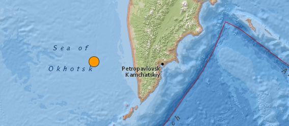 Very strong earthquake M 6.7 off shore Kamchatka