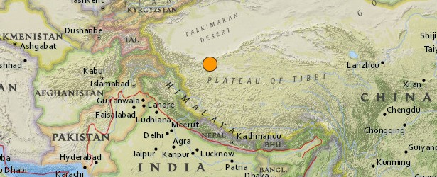 Very strong and shallow earthquake M 7.3 struck Xinjiang – Tibet border, China