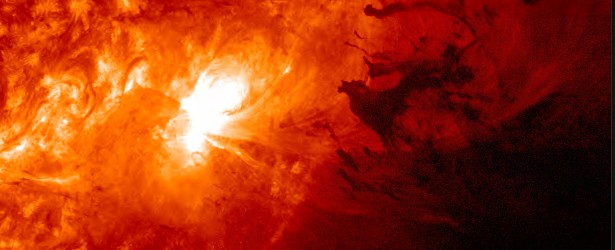 Spectacular eruption on the Sun – M2-class solar flare