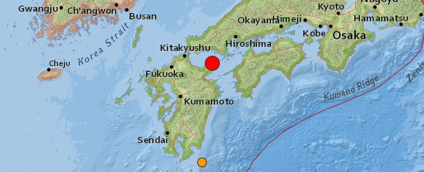 Magnitude 6.1 earthquake struck Kyushu, Japan