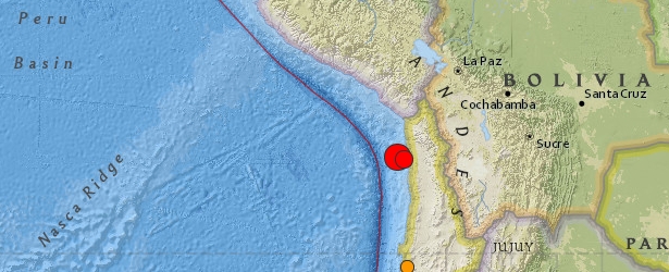 Very strong earthquake M 6.7 struck off shore Tarapaca, Chile – numerous strong aftershocks