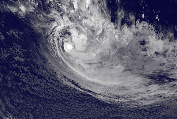 GOES satellite caught the birth of Tropical Storm Mike in the Southern Pacific Ocean
