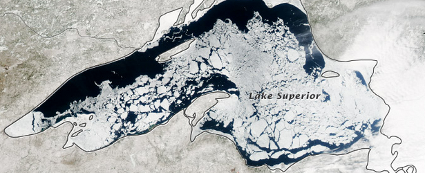 Unprecedented amount of ice still present at Great Lakes, USA/Canada