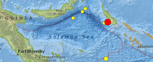 Very strong earthquake M7.1 struck Bougainville region, P.N.G.