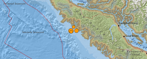 Very strong earthquake M6.6 struck near Vancouver Island, Canada
