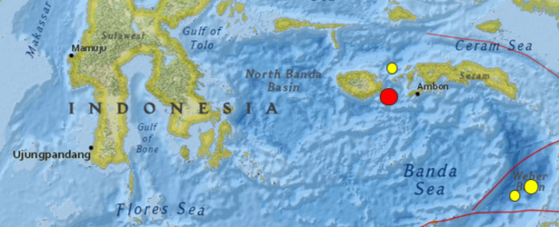 M6.0 earthquake registered off the coast of Seram, Indonesia
