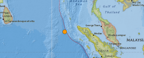 M 6.2 shallow earthquake registered off the west coast of northern Sumatra