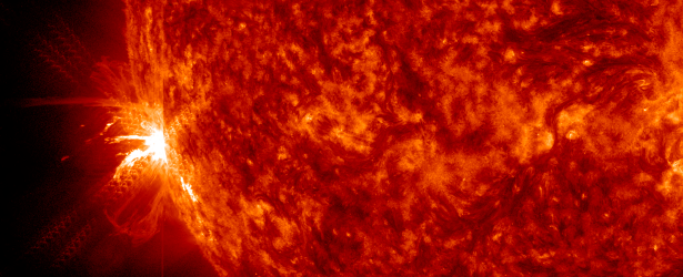 Major solar flare reaching X2.2 erupted from southeastern limb