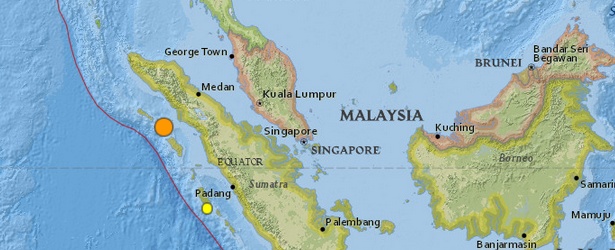 Strong M6.0 earthquake registered off the west coast of Northern Sumatra
