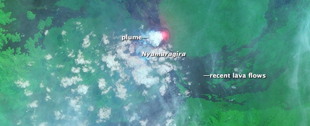 New eruption forms lava lake in summit crater of Nyamuragira volcano, DR Congo