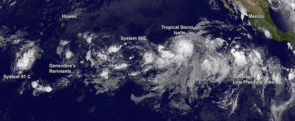 Five tropical systems developing in the Central and Eastern Pacific