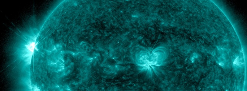 Impulsive M2.1 solar flare erupted off the east limb