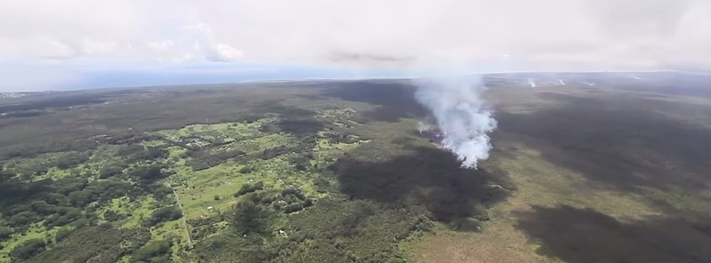 Kilauea lava flow advances toward populated areas, Hawaii