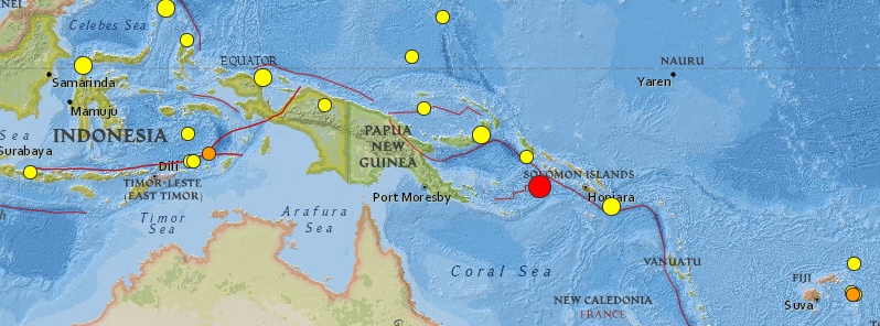 Shallow M6.0 earthquake registered off the coast of Solomon Islands