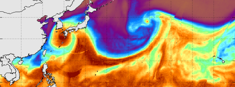 Typhoon “Vongfong” about to make landfall at Kyushu, Japan