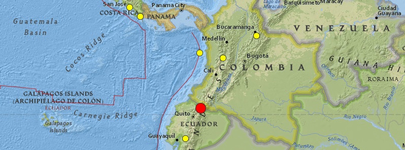 Shallow M5.6 earthquake hit Ecuador-Colombia border region