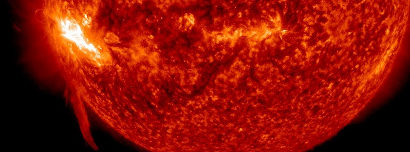 Major solar flare measuring X1.1 erupted from southeast limb