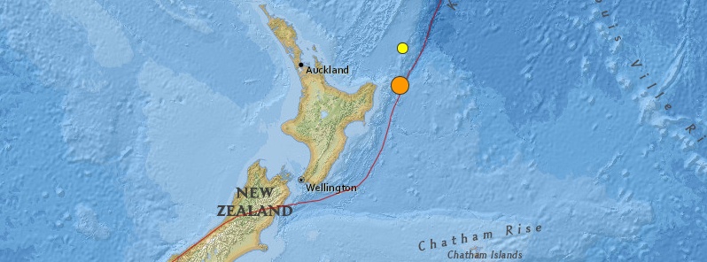 Strong M6.5 earthquake struck off the coast of North Island, New Zealand
