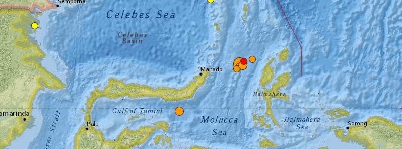 Very strong M7.3 earthquake registered in Molucca Sea, Indonesia