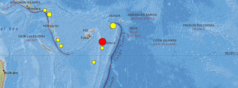 Very strong and deep M6.9 earthquake registered in Fiji region
