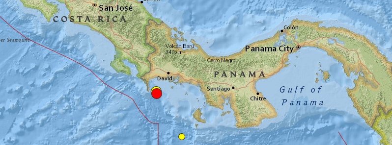Very strong and shallow M6.6 earthquake off the coast of Panama