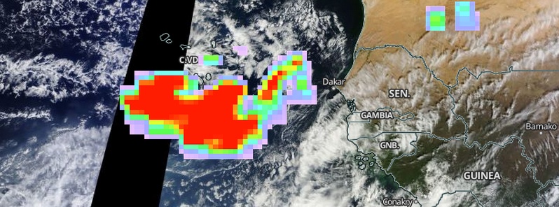 Satellites detect abundant sulfur dioxide emissions from erupting Fogo volcano, Cape Verde Islands